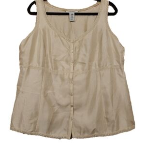 Nine West Tan Buttoned Relaxed Tank Top